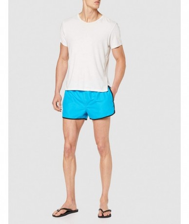 Trunks Men's Bermuda Length Swim Shorts - Bright Blue - CV18LGH4UU0 $26.90