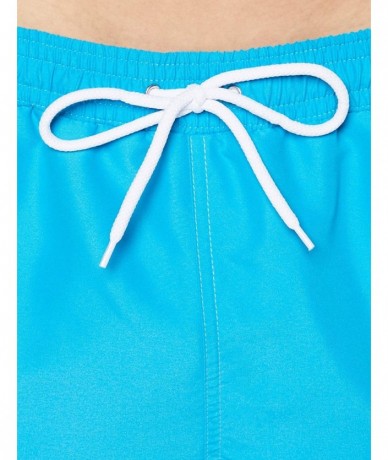 Trunks Men's Bermuda Length Swim Shorts - Bright Blue - CV18LGH4UU0 $26.90