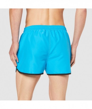 Trunks Men's Bermuda Length Swim Shorts - Bright Blue - CV18LGH4UU0 $26.90