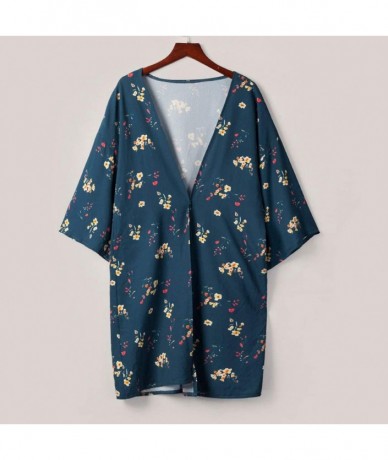 Cover-Ups Boho Cardigans Chiffon Kimono for Women Beach Cover Up Loose Shawl Tops - Green 06 - C41967W5NE6 $24.29