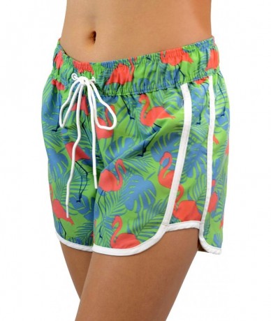 Board Shorts Women's Printed Shorts- Board Shorts- Beach Shorts- Running Shorts - Lime Combo - CX18Q7NWROH $34.88