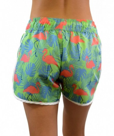 Board Shorts Women's Printed Shorts- Board Shorts- Beach Shorts- Running Shorts - Lime Combo - CX18Q7NWROH $34.88