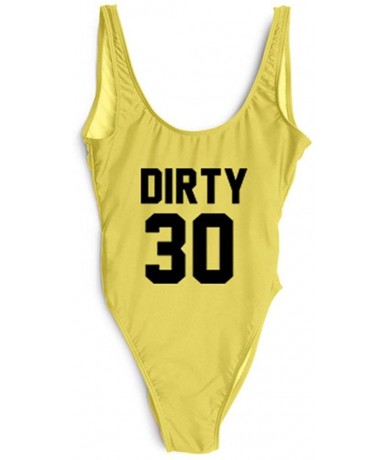 Racing Women's Backless One Piece Swimsuits - Dirty30-yw-bk - CV18E23TMIW $33.54