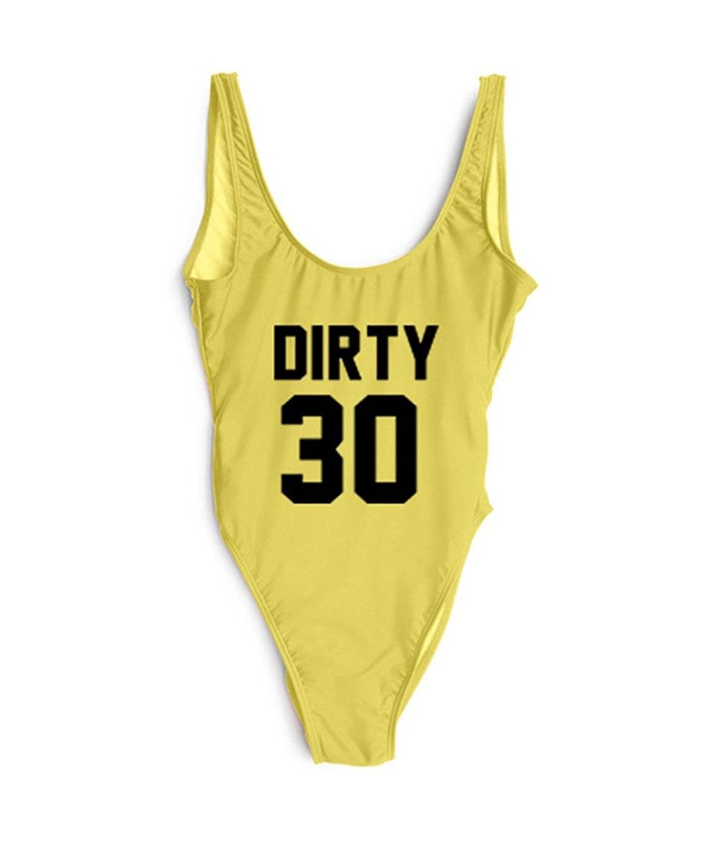 Racing Women's Backless One Piece Swimsuits - Dirty30-yw-bk - CV18E23TMIW $33.54