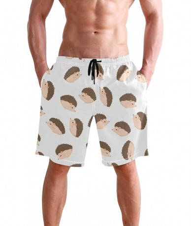 Board Shorts Men's Quick Dry Swim Trunks with Pockets Beach Board Shorts Bathing Suits - Hedgehog - CM19529K83X $48.88