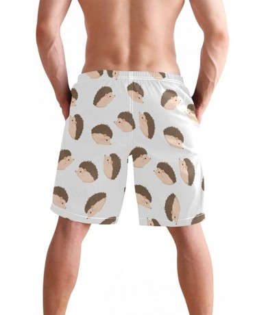 Board Shorts Men's Quick Dry Swim Trunks with Pockets Beach Board Shorts Bathing Suits - Hedgehog - CM19529K83X $48.88