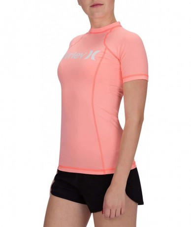 Rash Guards Women's One & Only SS Rash Guard - Pink Tint - C518LDT5EUI $48.77