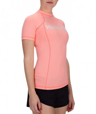 Rash Guards Women's One & Only SS Rash Guard - Pink Tint - C518LDT5EUI $48.77