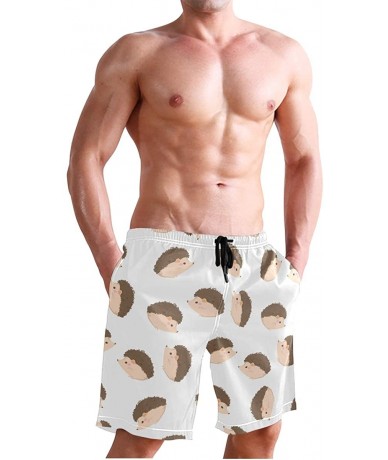 Board Shorts Men's Quick Dry Swim Trunks with Pockets Beach Board Shorts Bathing Suits - Hedgehog - CM19529K83X $48.88