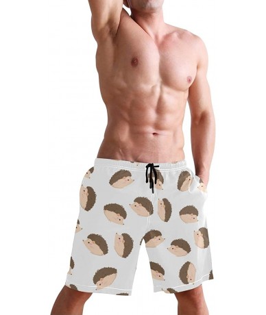 Board Shorts Men's Quick Dry Swim Trunks with Pockets Beach Board Shorts Bathing Suits - Hedgehog - CM19529K83X $48.88