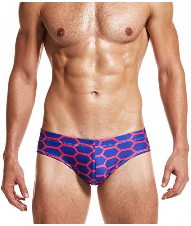 Briefs Sexy Man's Low Rize Swimming Tight Swim Trunks Low Waist Gay Briefs Swimwear Summer - Purple - C6185YCWUIO $24.65