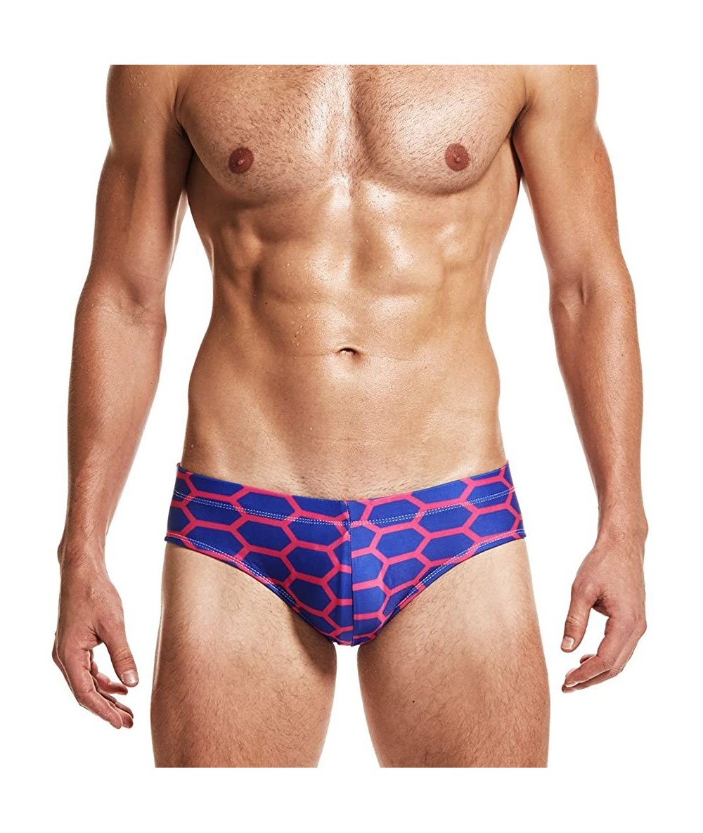 Briefs Sexy Man's Low Rize Swimming Tight Swim Trunks Low Waist Gay Briefs Swimwear Summer - Purple - C6185YCWUIO $24.65