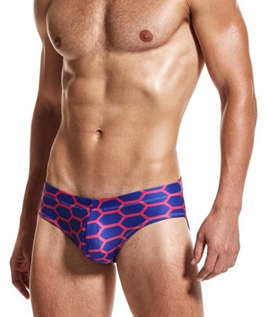 Briefs Sexy Man's Low Rize Swimming Tight Swim Trunks Low Waist Gay Briefs Swimwear Summer - Purple - C6185YCWUIO $24.65