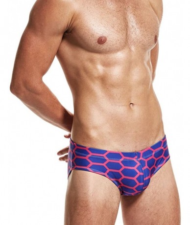 Briefs Sexy Man's Low Rize Swimming Tight Swim Trunks Low Waist Gay Briefs Swimwear Summer - Purple - C6185YCWUIO $24.65