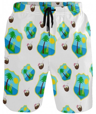 Board Shorts Men's Quick Dry Swim Trunks with Pockets Beach Board Shorts Bathing Suits - West Indies Cricket Board Flag - CW1...