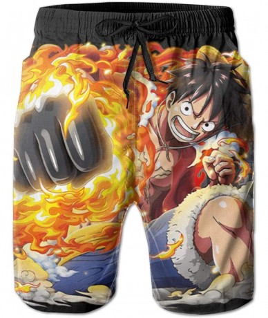 Board Shorts One Piece Monkey D Luffy Men's Quick Dry Beach Board Shorts Home Swim Trunk - One Piece Monkey D Luffy - CI196OW...