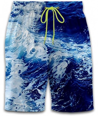 Board Shorts Abstract Swim Trunks Surf Quick Dry Men's Swim Shorts Swimwear - Sea Water - CD19C5ISQ5H $42.76