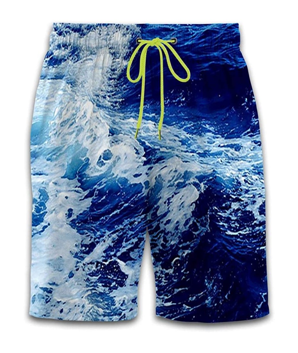 Board Shorts Abstract Swim Trunks Surf Quick Dry Men's Swim Shorts Swimwear - Sea Water - CD19C5ISQ5H $42.76