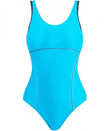 Racing Womens Athletic Racerback One Piece Swimsuits Traning Racing Bathing Suit Sport Swimwear - Light Blue - C518ED83EW9 $4...