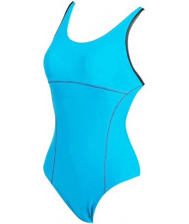 Racing Womens Athletic Racerback One Piece Swimsuits Traning Racing Bathing Suit Sport Swimwear - Light Blue - C518ED83EW9 $4...