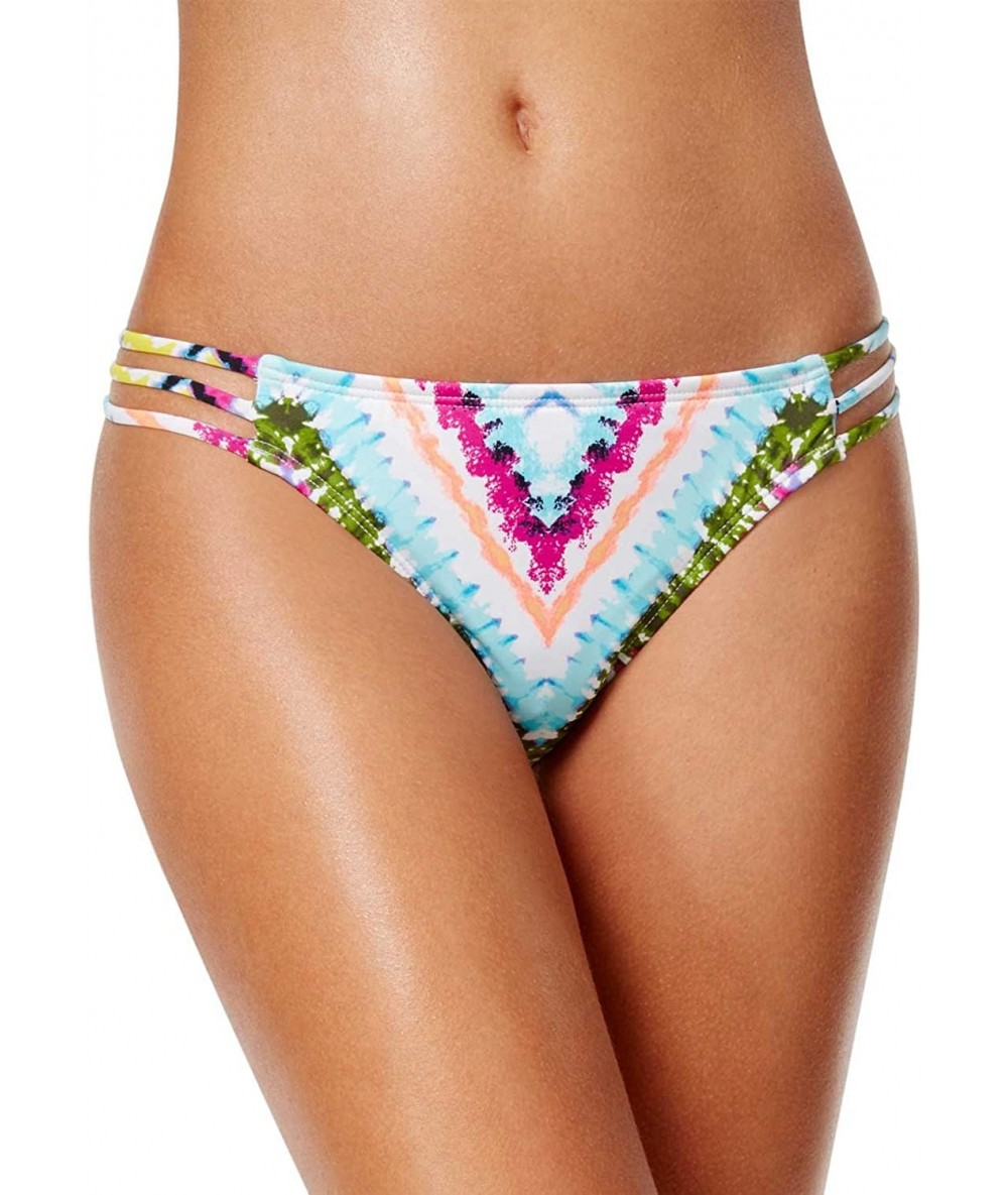 Bottoms Women's Dana Tie-Dyed Strappy Hipster Bikini Bottoms (Large- Multi) - CV182HYDL47 $21.60