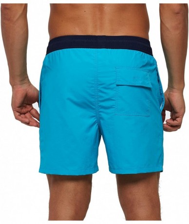 Trunks Men's Swim Trunks Quick Dry Beach Shorts with Pockets - Sky Blue-tl - CX199AQ9U0G $34.49