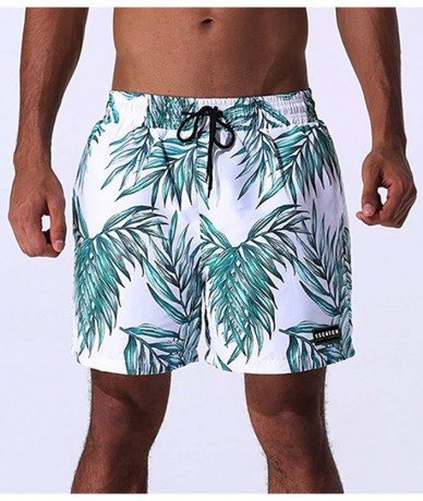 Board Shorts Men's Casual Quick Dry Swim Trunks Beach Boardshorts with Pockets - O-leaves - CX18E356STS $37.87