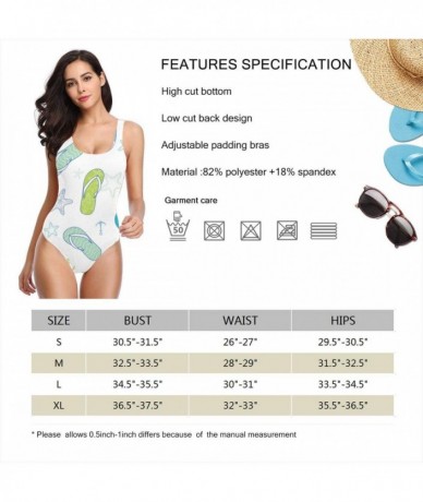 Racing Women's One Pieces Swimsuits Flip Flops Printed Beach Suits with Soft Cup - Color_7 - CV18SYTOML3 $47.08