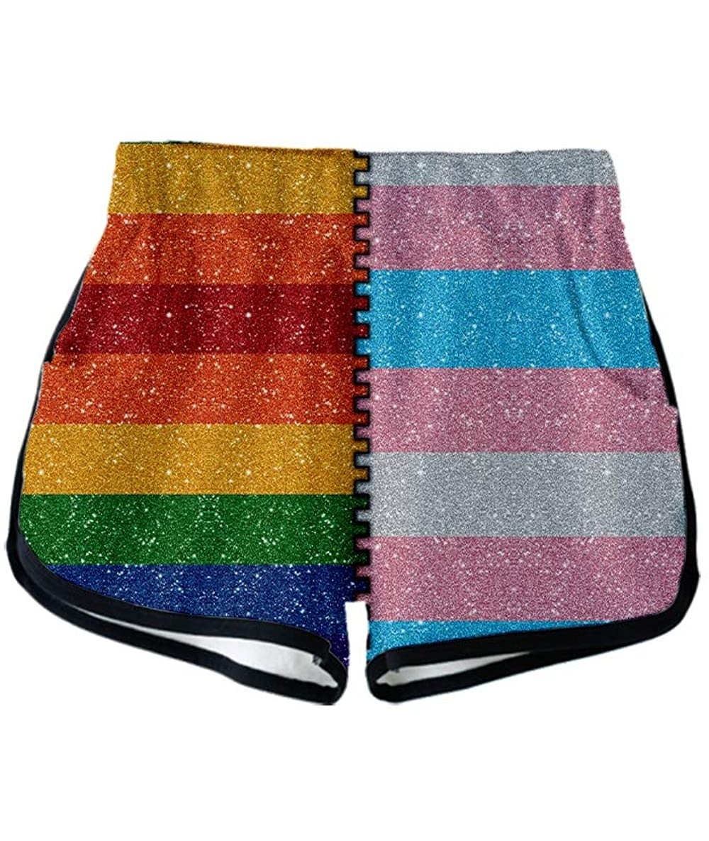 Board Shorts Women Rainbow LGBT Pride Swim Trunks 3D Printed Surfing Beach Board Shorts - Rainbow-06 - CP18UNYXZ89 $39.51