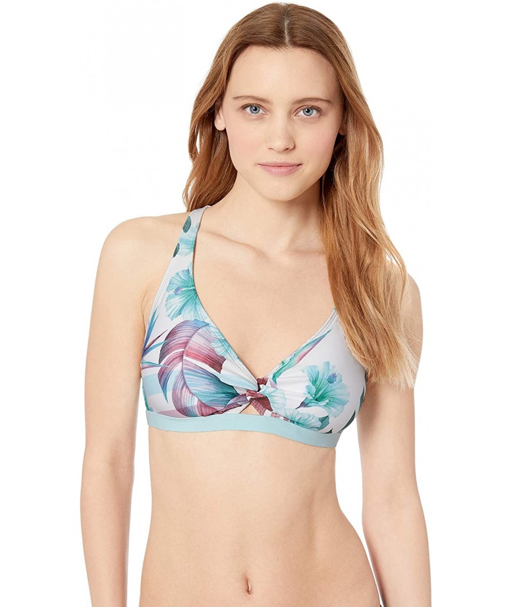 Tops Women's Twist Sport Bra Bikini Top - Hawaiian Dream Multi - C718HLE2SUL $72.71