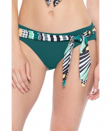 Tankinis Women's Reversible Belted Hipster Bikini Bottom - Black/Fern - C118HI3HGTC $79.92