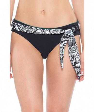 Tankinis Women's Reversible Belted Hipster Bikini Bottom - Black/Fern - C118HI3HGTC $79.92