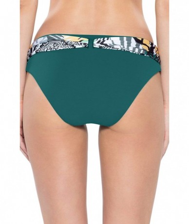 Tankinis Women's Reversible Belted Hipster Bikini Bottom - Black/Fern - C118HI3HGTC $79.92