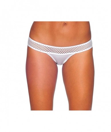 Tankinis Women's Honeycomb Bikini Bottom - White - CV11DODQ5MJ $30.70