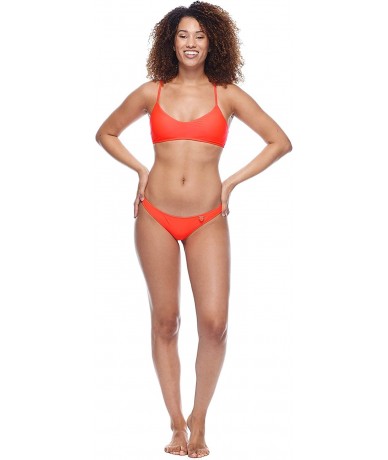 Bottoms Women's Smoothies Thong Solid Minimal Coverage Bikini Bottom Swimsuit - Smoothie Spark - C918Z05K3XC $48.68