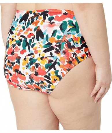 Bottoms Women's Plus Size High Waist Swim Bottom with Side Shirring - Sunset Floral - C018ZQ7YEZQ $68.37