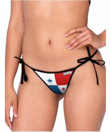 Bottoms Panama Flag AOP Swimsuit Bikini Bottom All Over Print - White-black - CL12GFCMO43 $51.97