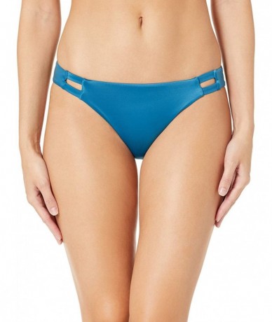 Bottoms Women's Solid Tab Medium Bikini Bottoms - Ocean Blue - C718M7Y4U2M $62.61