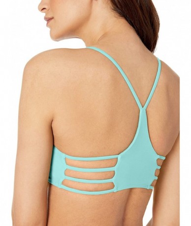 Tops Women's Smoothies Alani Solid Strappy Back Halter Bikini Top Swimsuit - Sea Mist - CM18HW27YAK $82.44