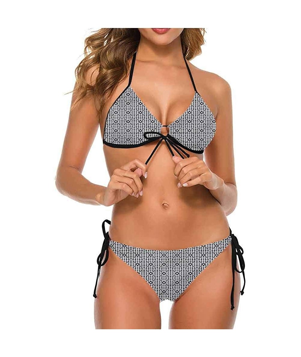 Bottoms Bathing Suit Geometric- Oriental Flowers Great for Lounging Pool Side - Multi 14-two-piece Swimsuit - CJ19E7MQK2D $60.52