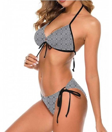 Bottoms Bathing Suit Geometric- Oriental Flowers Great for Lounging Pool Side - Multi 14-two-piece Swimsuit - CJ19E7MQK2D $60.52