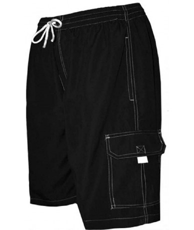 Trunks Men's Black Swim Trunk with Pockets- X-Large Swim Shorts - CK18XGYREN5 $44.90