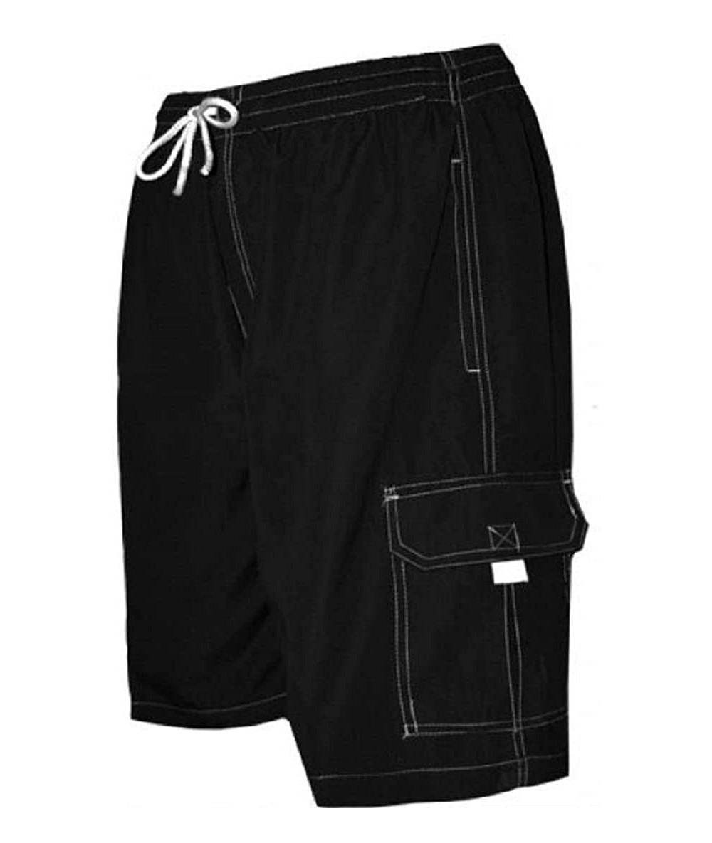 Trunks Men's Black Swim Trunk with Pockets- X-Large Swim Shorts - CK18XGYREN5 $44.90