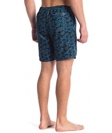 Trunks Men's Swim Trunks Quick Dry Bathing Suit w Elastic Waistband Pockets - Camo Blue - C718Q08ILLT $34.17