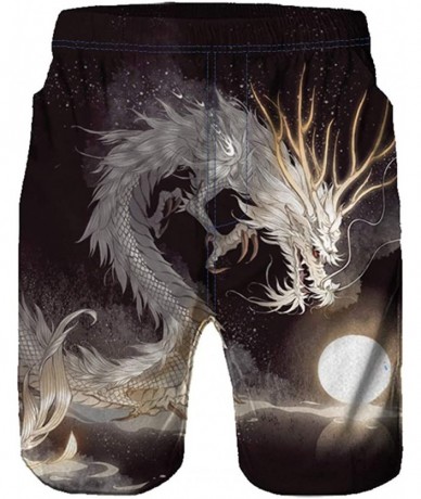 Board Shorts Exotic Dragon Printed Men's Board Shorts Quick Dry Swim Trunks Cool Bathing Suits Surf Swimsuits - Drak - C4196M...