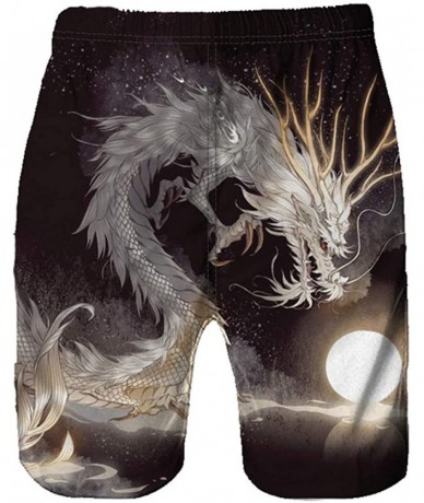 Board Shorts Exotic Dragon Printed Men's Board Shorts Quick Dry Swim Trunks Cool Bathing Suits Surf Swimsuits - Drak - C4196M...