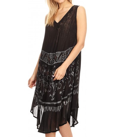 Cover-Ups Milly Women's Midi Loose Casual Summer Sleeveless Dress Sundress Cover-up - 19108-c5 - C218QWRLY97 $35.18