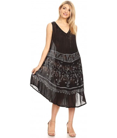 Cover-Ups Milly Women's Midi Loose Casual Summer Sleeveless Dress Sundress Cover-up - 19108-c5 - C218QWRLY97 $35.18