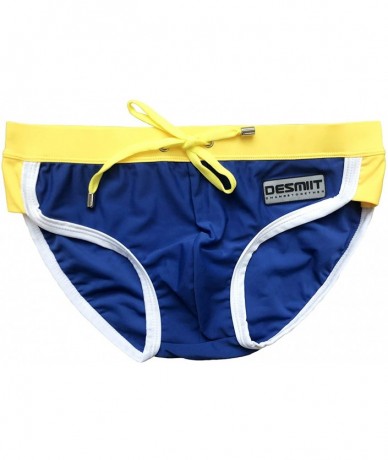 Briefs Men's Swim Brief Nylon - Dark Blue - C911XRARVSF $33.56