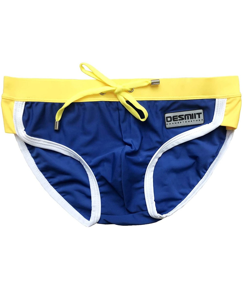 Briefs Men's Swim Brief Nylon - Dark Blue - C911XRARVSF $33.56